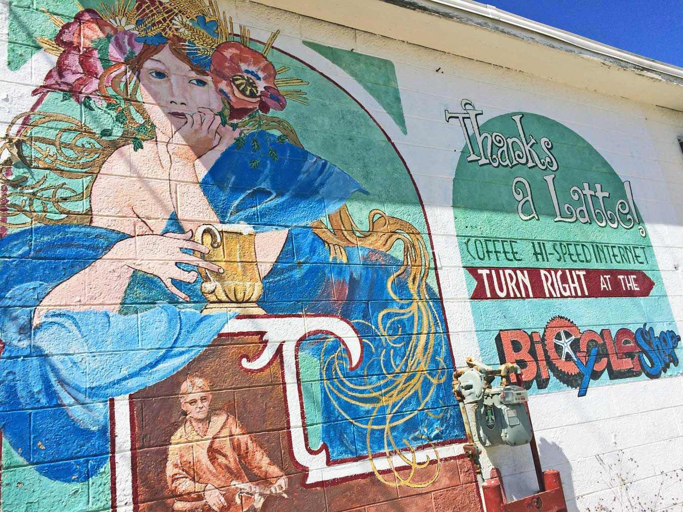 Love this mural in downtown Grayling, Michigan - via Wading in Big Shoes