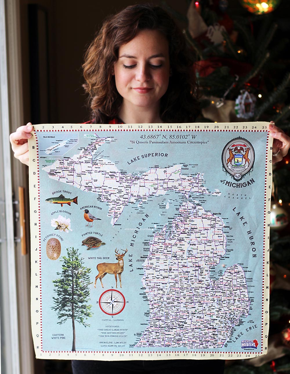 "Wear This Map" Bandana from Michigan Mittens // 4 Fun Gift Ideas From Michigan Mittens  (via Wading in Big Shoes)