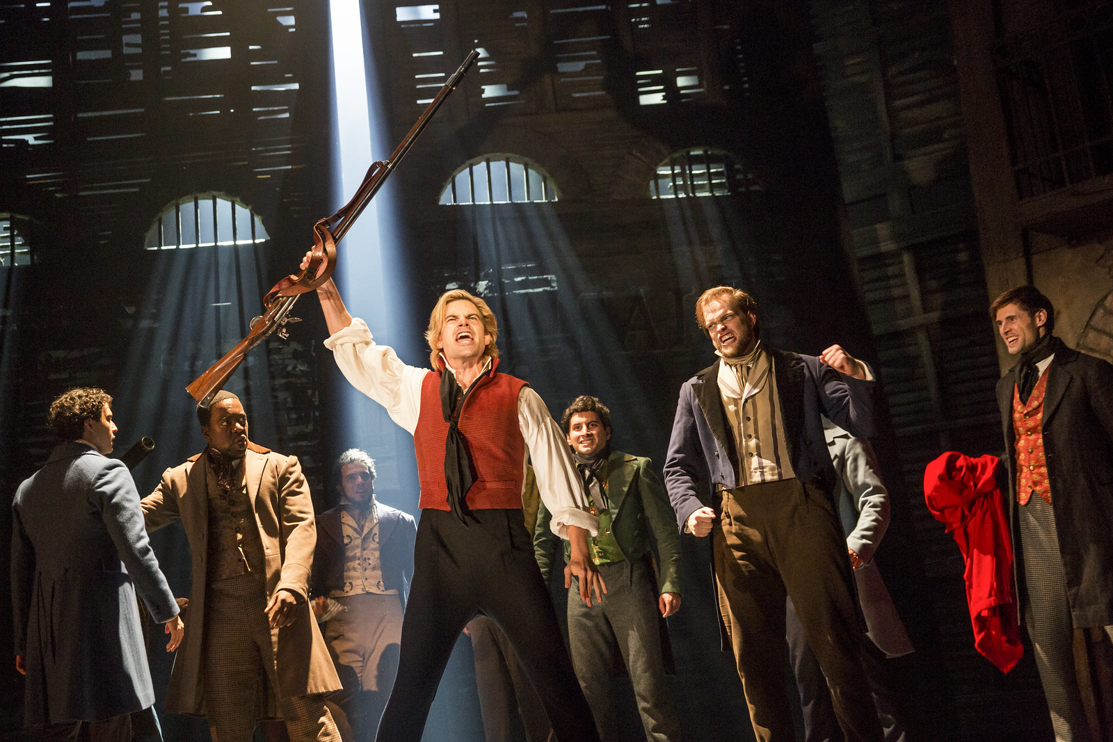 Matt Shingledecker as Enjolras in the new national tour of Les Miserables (photo: Matthew Murphy) // Broadway in Detroit: Les Miserables At The Fisher Theatre - Wading in Big Shoes