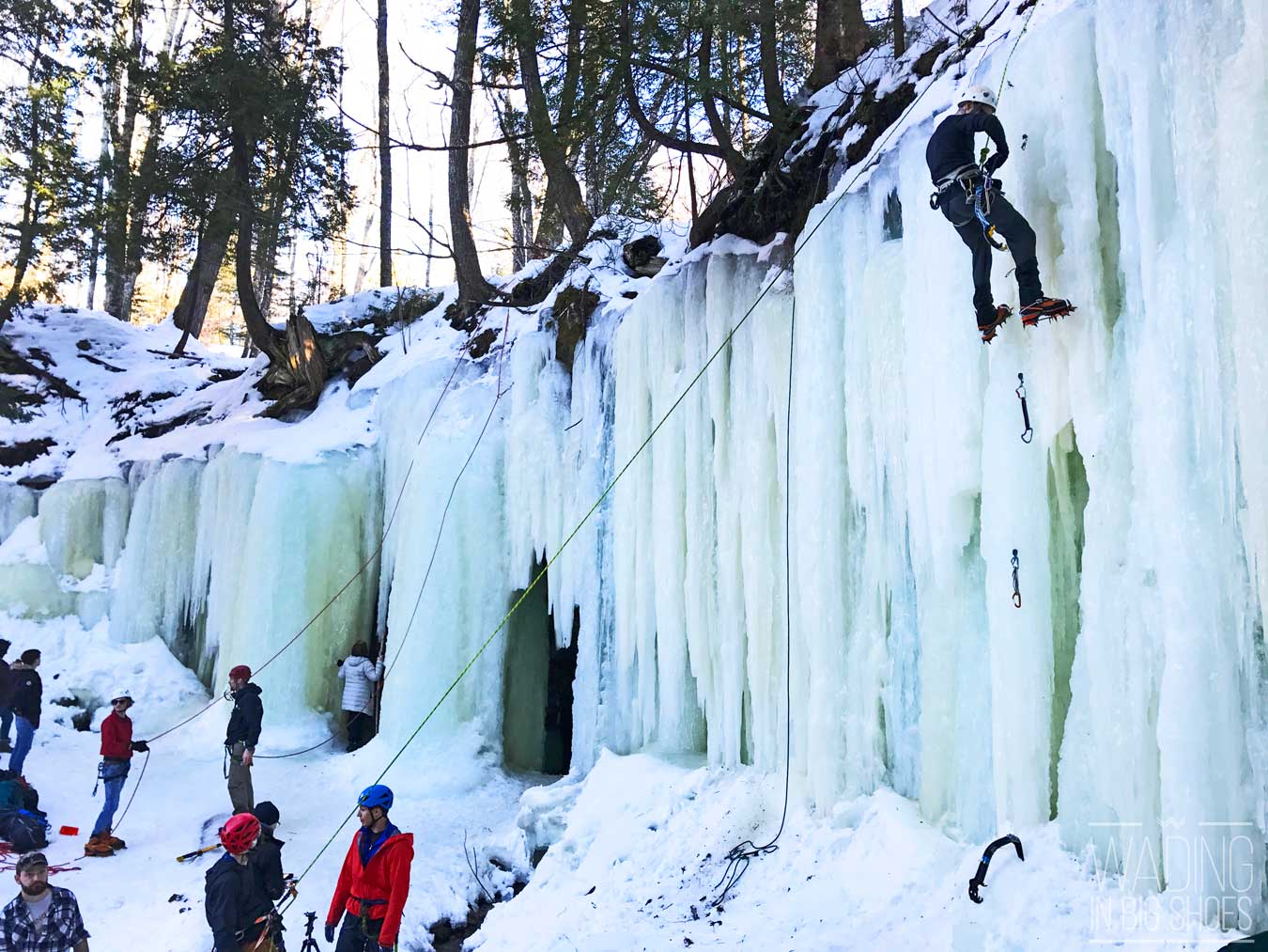 Winter In Michigan’s Upper Peninsula: A Beginner’s Guide To The Eben Ice Caves | (Wading in Big Shoes)