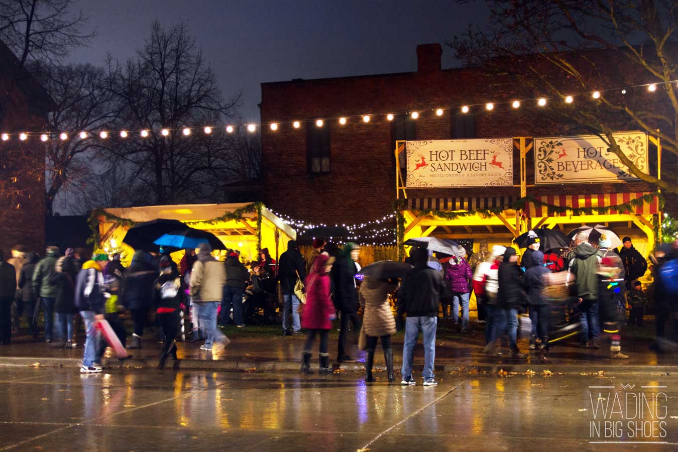 What Happens When It Rains During Holiday Nights In Greenfield Village? (via Wading in Big Shoes)